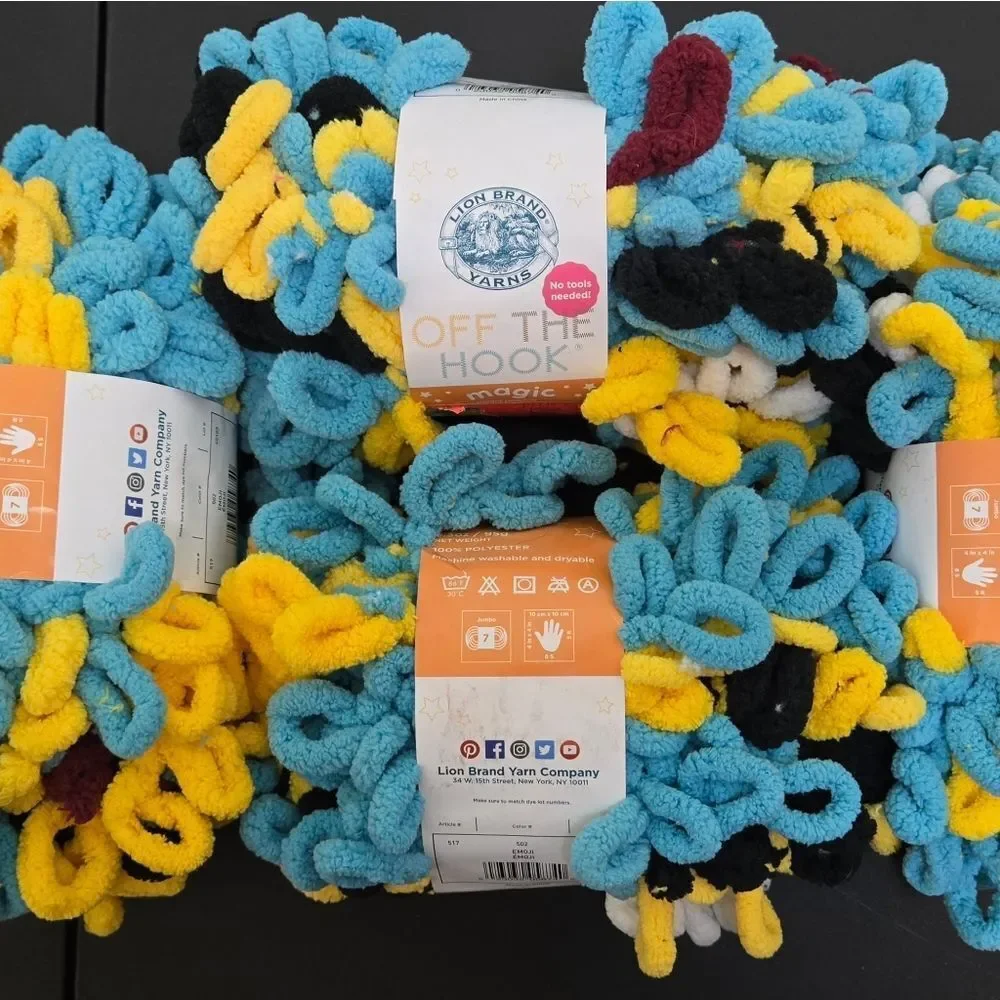 LION BRAND YARNS OFF THE HOOK EMOJI 4 SKEINS 3.5 OZ